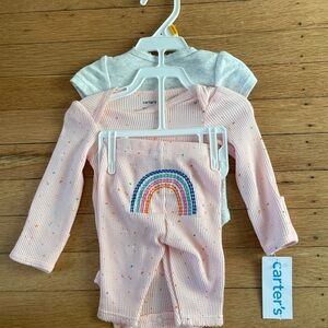 NWT Carter's Baby Girl Rainbow & Dots Matching Set - NB